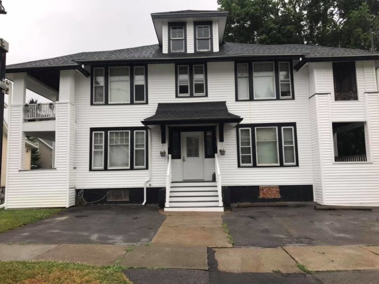 Black & White House in Herkimer, NY Gutter Tech Enterprise