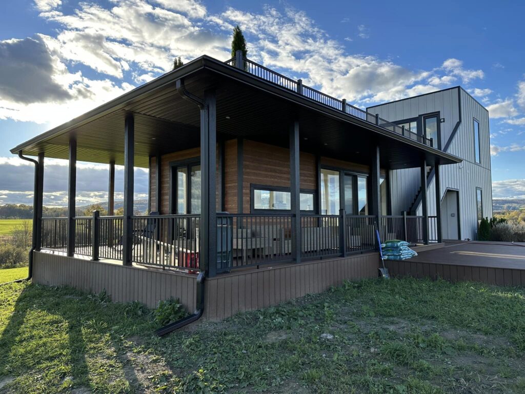 Sleek Black Gutters on Modern Home in Herkimer